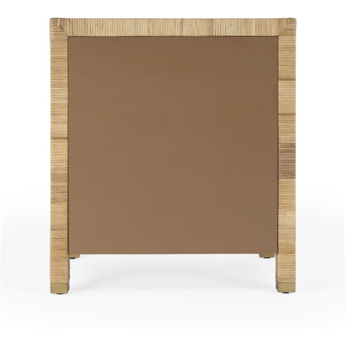 Corfu 3 Drawer Rattan Nightstand in Natural and White