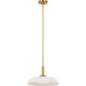 Amber Lewis Cyrus LED 15.5 inch Hand-Rubbed Antique Brass and Matte White Pendant Ceiling Light