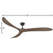 Swell 80 inch Matte Black with Walnut Blades Fan