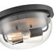 Ashford 2 Light 13 inch Matte Black Indoor Flushmount Ceiling Light