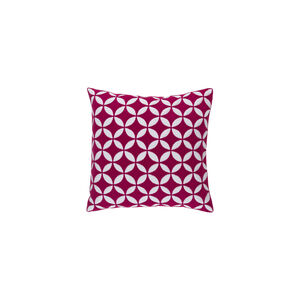 Perimeter 20 X 20 inch Bright Pink and White Throw Pillow