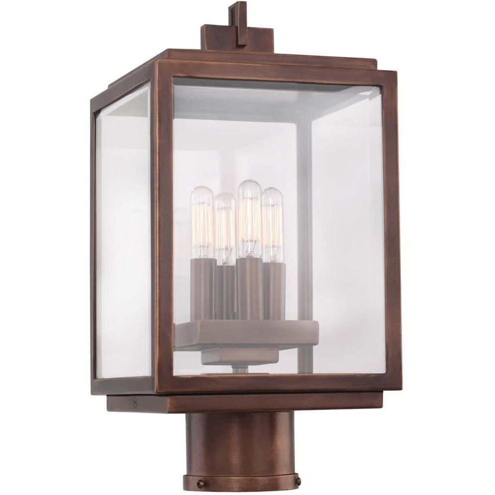 Chester Outdoor 4 Light 16 inch Copper Patina Post Mount Pier Mount