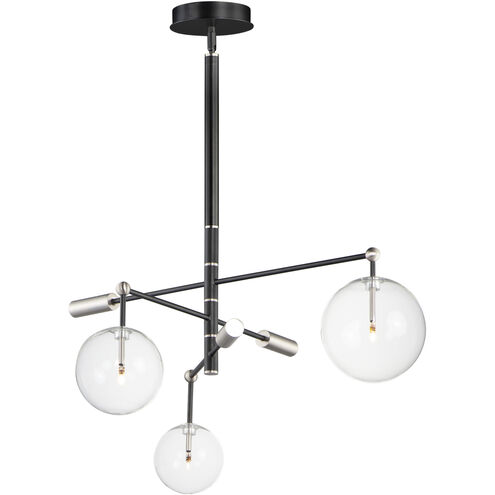 Global LED 35.5 inch Black and Satin Nickel Multi-Light Pendant Ceiling Light