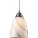 Pierra 1 Light 5 inch Satin Nickel Mini Pendant Ceiling Light in Creme, Incandescent
