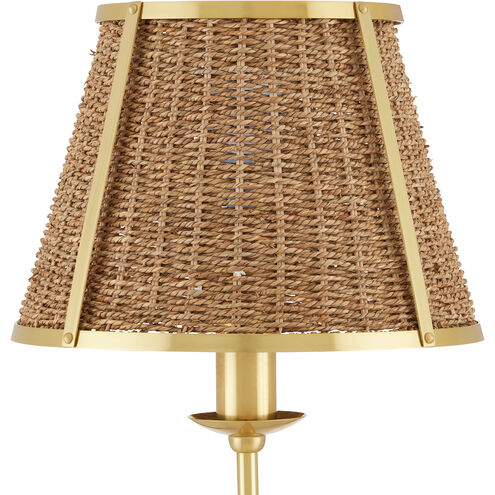 Deauville 55 inch 75.00 watt Polished Brass/Natural Floor Lamp Portable Light, Suzanne Duin Collection