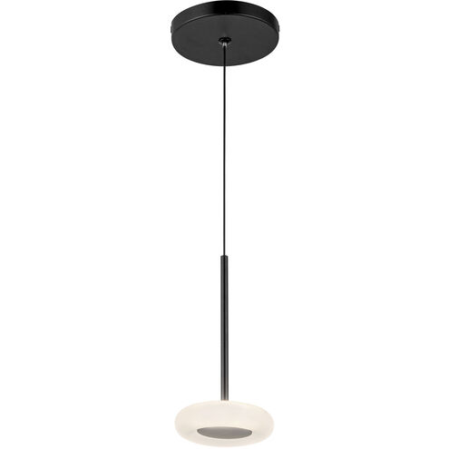 Stephord LED 4 inch Black Pendant Ceiling Light in Frosted Glass Shade