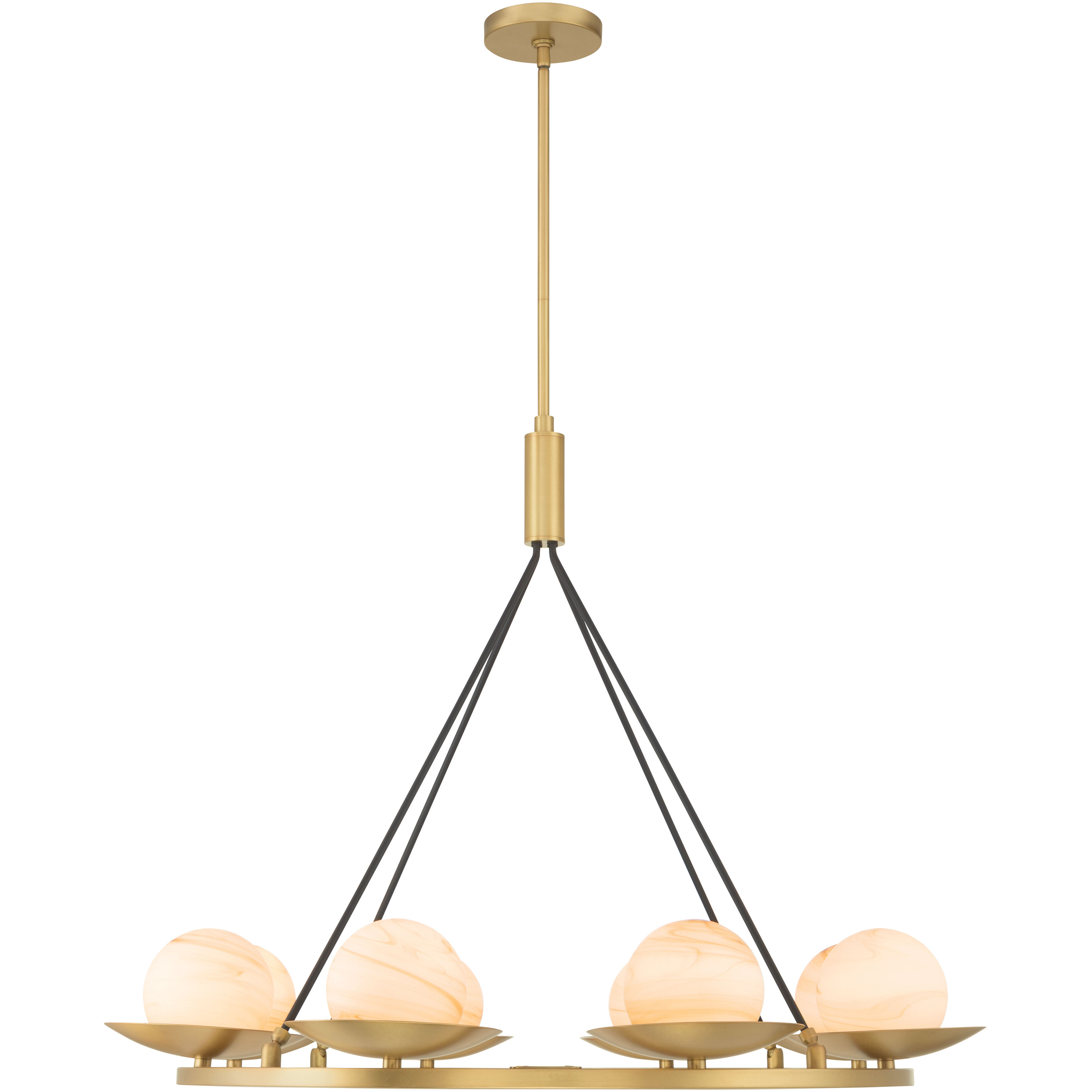Olenne 8 Light 42 inch Legacy Brass and Dark Matte Black Pendant Ceiling Light