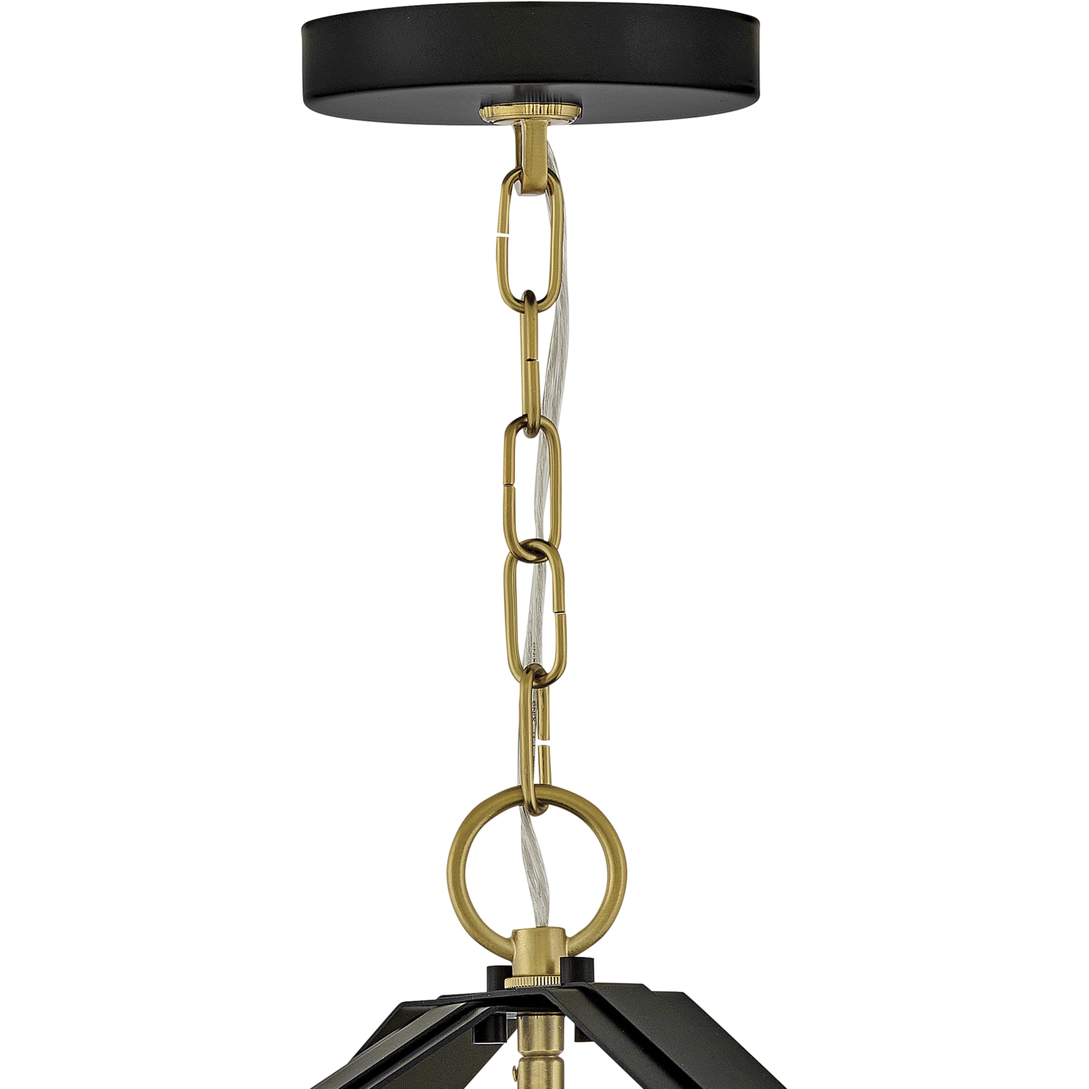 Sammi 2 Light 20 inch Black with Lacquered Brass Pendant Ceiling Light