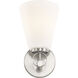 Fusion Collection - Bolzano Family 1 Light 6 inch Brushed Nickel and Opal Wall Sconce Wall Light, EVOLV