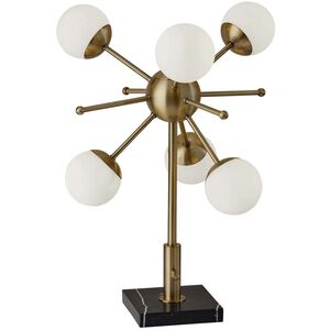 Doppler 23 inch 3.00 watt Antique Brass and Black Marble Table Lamp Portable Light