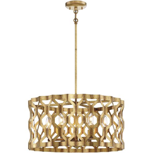 Coronade 6 Light 22 inch Pandora Gold Leaf Pendant Ceiling Light