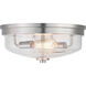 Blakely 2 Light 14 inch Brushed Nickel Flush Mount Ceiling Light, Design Series