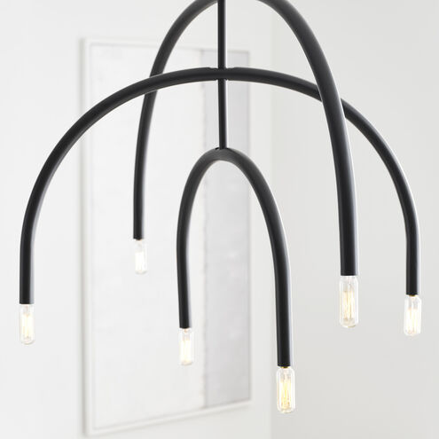 Drew & Jonathan Hadden 6 Light 36 inch Midnight Black Chandelier Ceiling Light