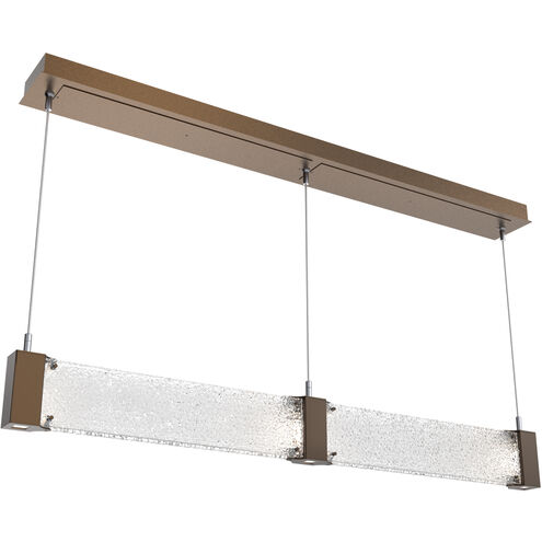 Parallel LED Flat Bronze Linear Pendant Ceiling Light in 3000K LED, Clear Rimelight