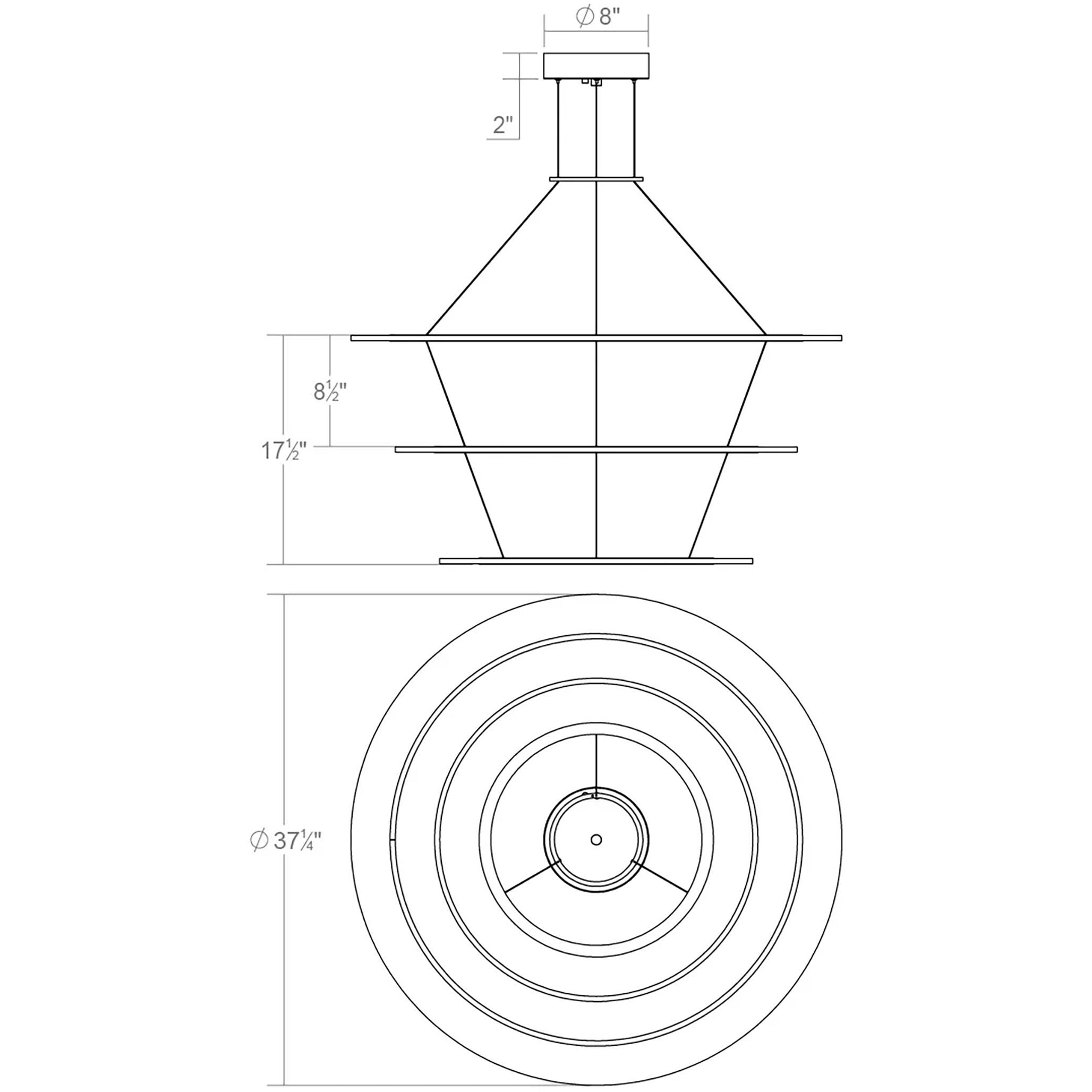 Arctic Rings LED 37.25 inch Satin Black Ring Pendant Ceiling Light