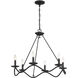 Transitional 6 Light 28 inch Matte Black Chandelier Ceiling Light