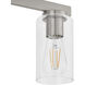 Melina 3 Light 22 inch Brushed Nickel with Clear Vanity Light Wall Light