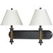 Hotel 2 Light 11 inch Dark Bronze Wall Lamp Wall Light