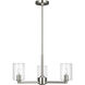 Fullton 3 Light 21.63 inch Brushed Nickel Chandelier Ceiling Light in Clear Glass