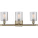 Ballston Cobbleskill 3 Light 26 inch Antique Brass Bath Vanity Light Wall Light in Incandescent, Clear Glass, Ballston