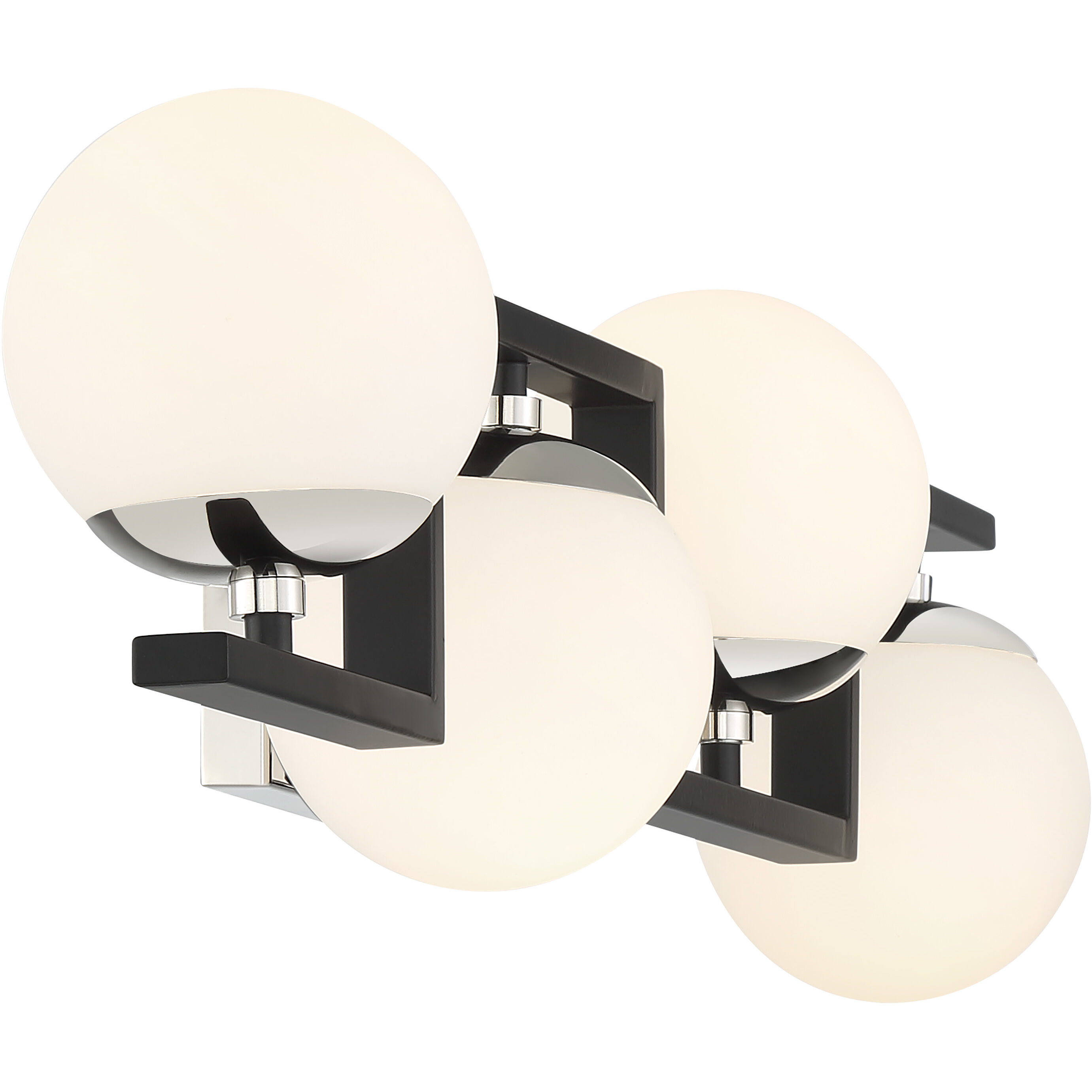 Alluria II 4 Light 31 inch Coal With Polished Nichel High Bath Light Wall Light