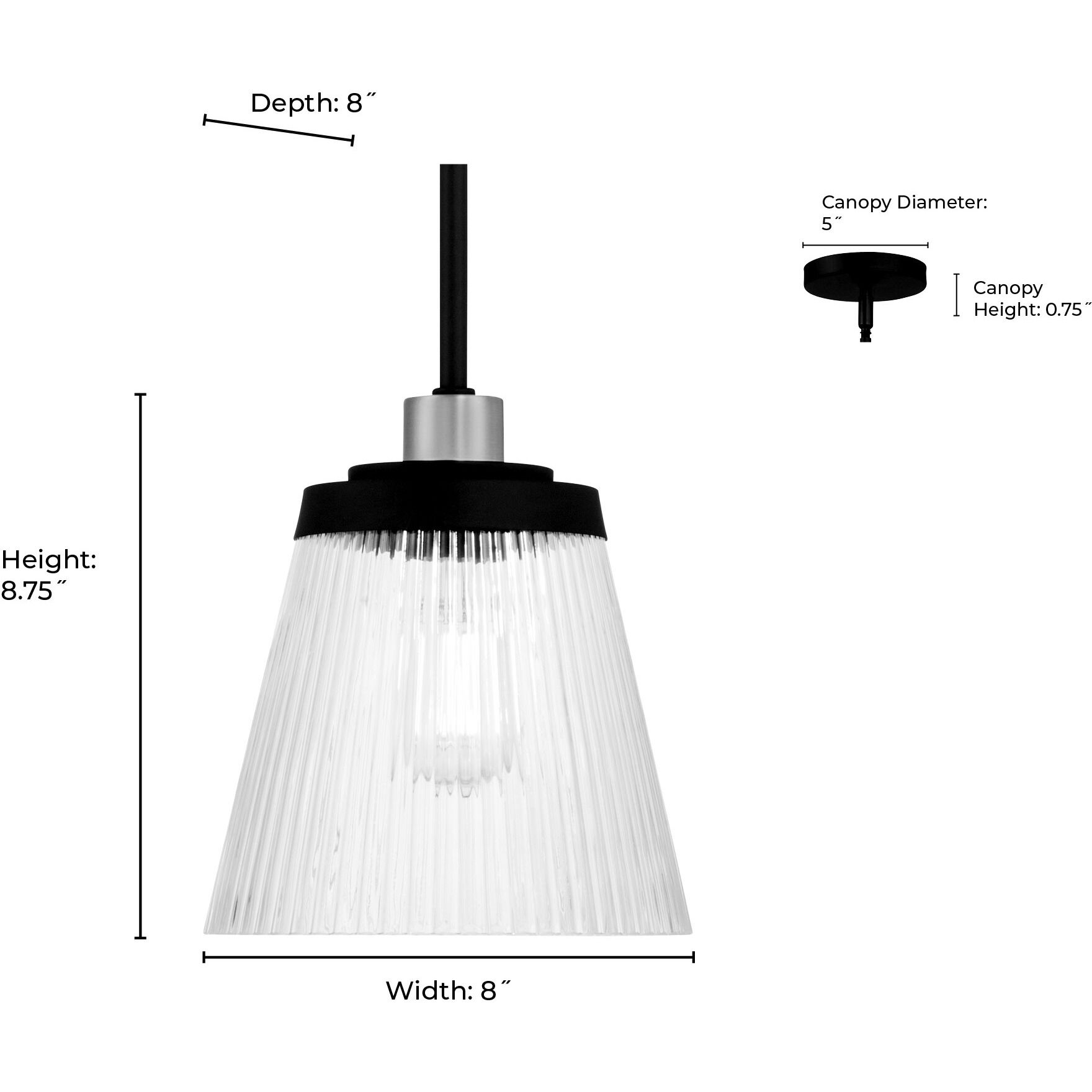 Lustria 1 Light 8 inch Matte Black and Vintage Brass Mini Pendant Ceiling Light