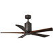 Atlas Patricia-5 52 inch Textured Bronze with Walnut Tone Blades Ceiling Fan, Atlas