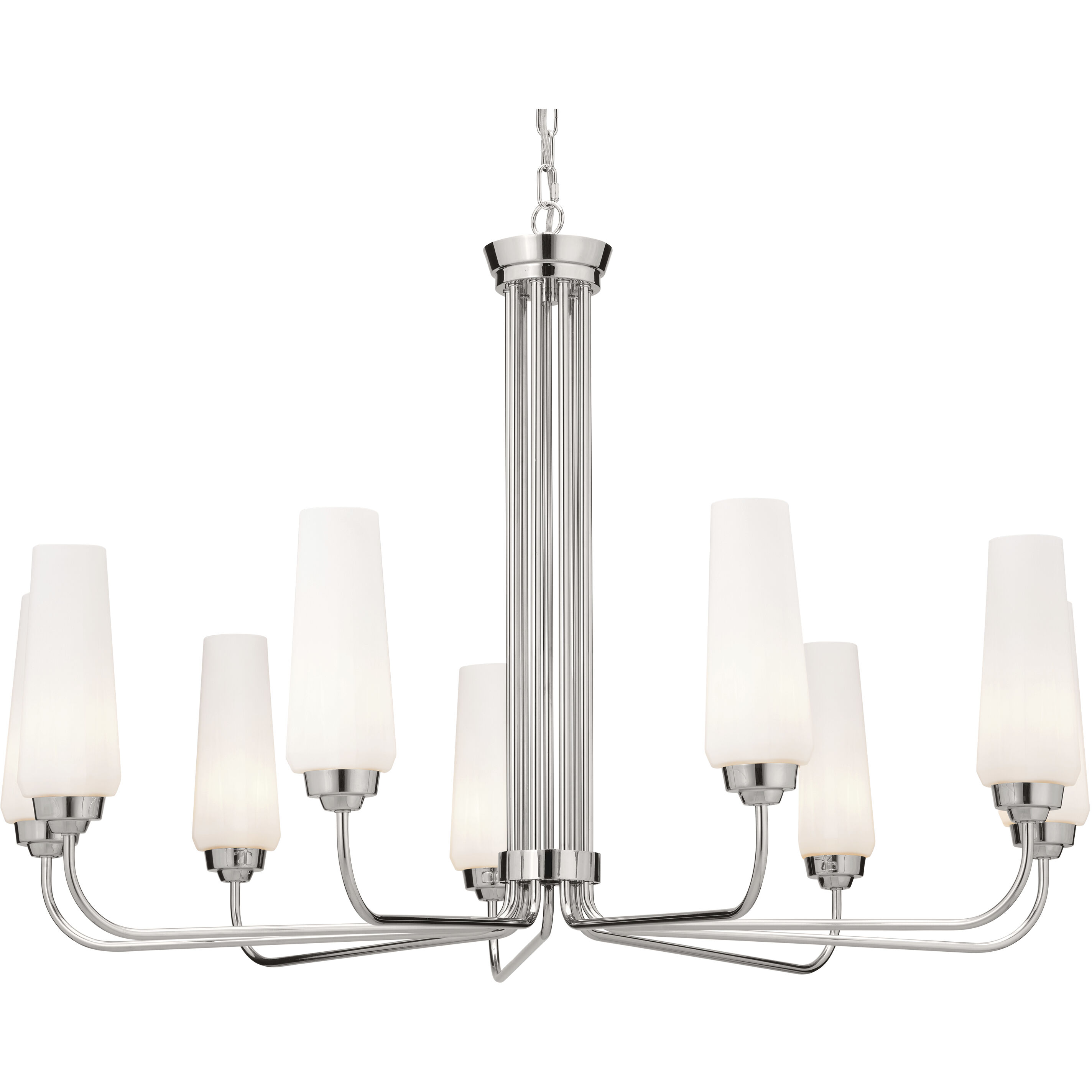 Truby 9 Light 38 inch Polished Nickel Chandelier Ceiling Light, Large