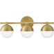 Bowie 3 Light 22.5 inch Lacquered Brass Vanity Light Wall Light
