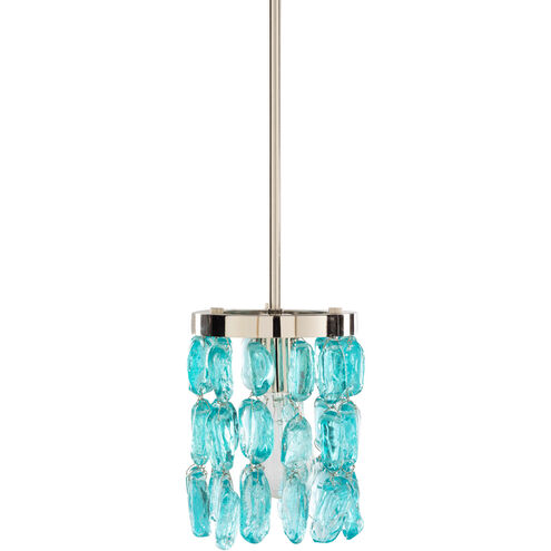 Aurelia 1 Light 6 inch Teal and Nickel Pendant Ceiling Light