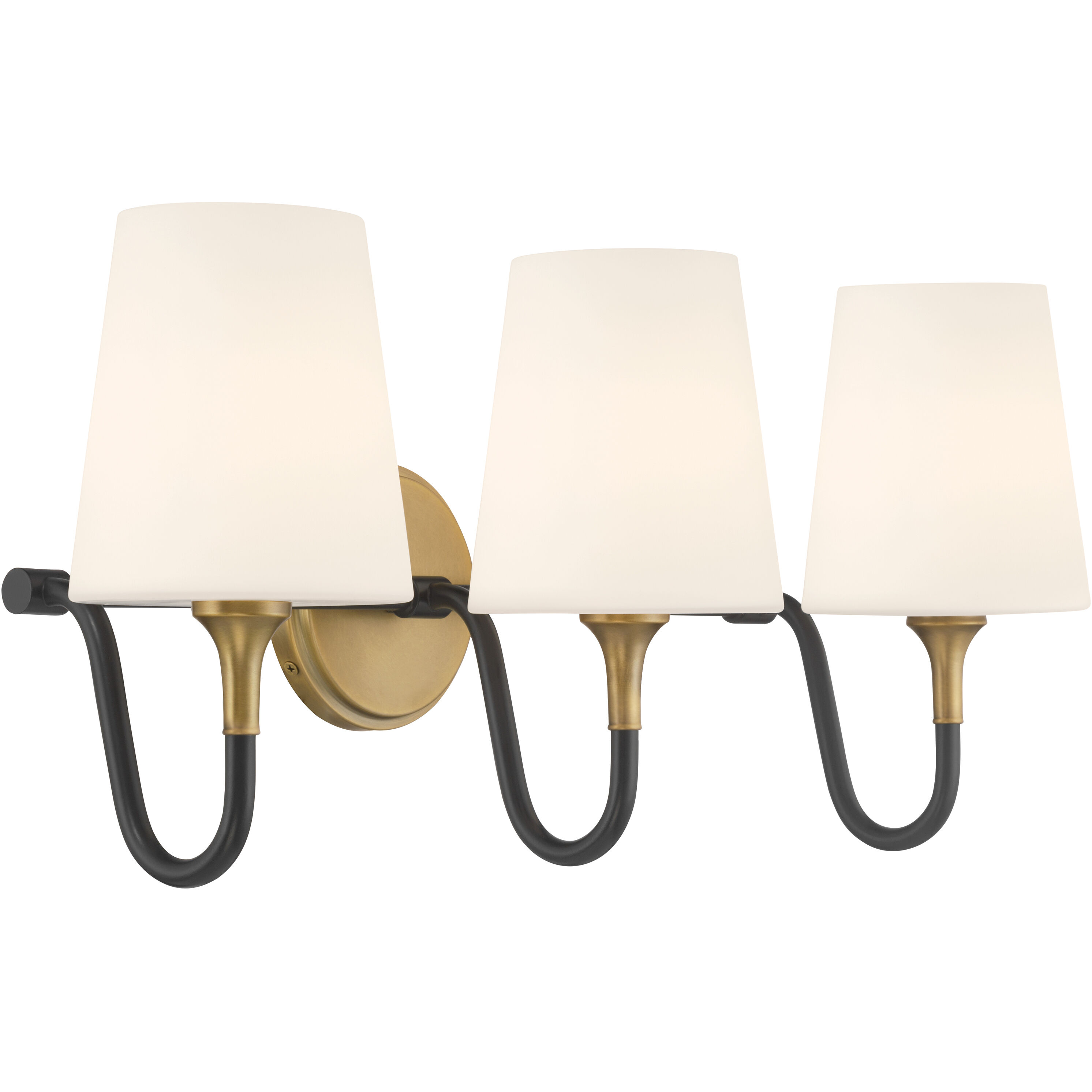 Brienne 3 Light 24.5 inch Legacy Brass and Dark Matte Black Vanity Wall Light