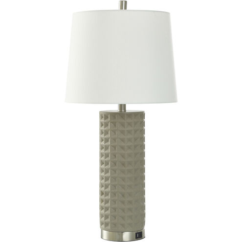 David 29 inch 100.00 watt Dark Taupe and Silver Table Lamp Portable Light