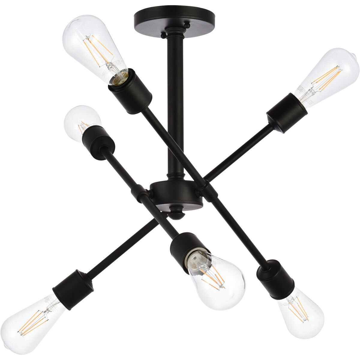 Axel 6 Light 17 inch Black Pendant Ceiling Light