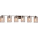 Fusion 6 Light 54 inch Dark Bronze Bath Bar Wall Light in Square with Flat Rim, Incandescent, Seeded Fusion