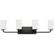 Cowan 4 Light 34 inch Matte Black Bath Vanity Wall Light