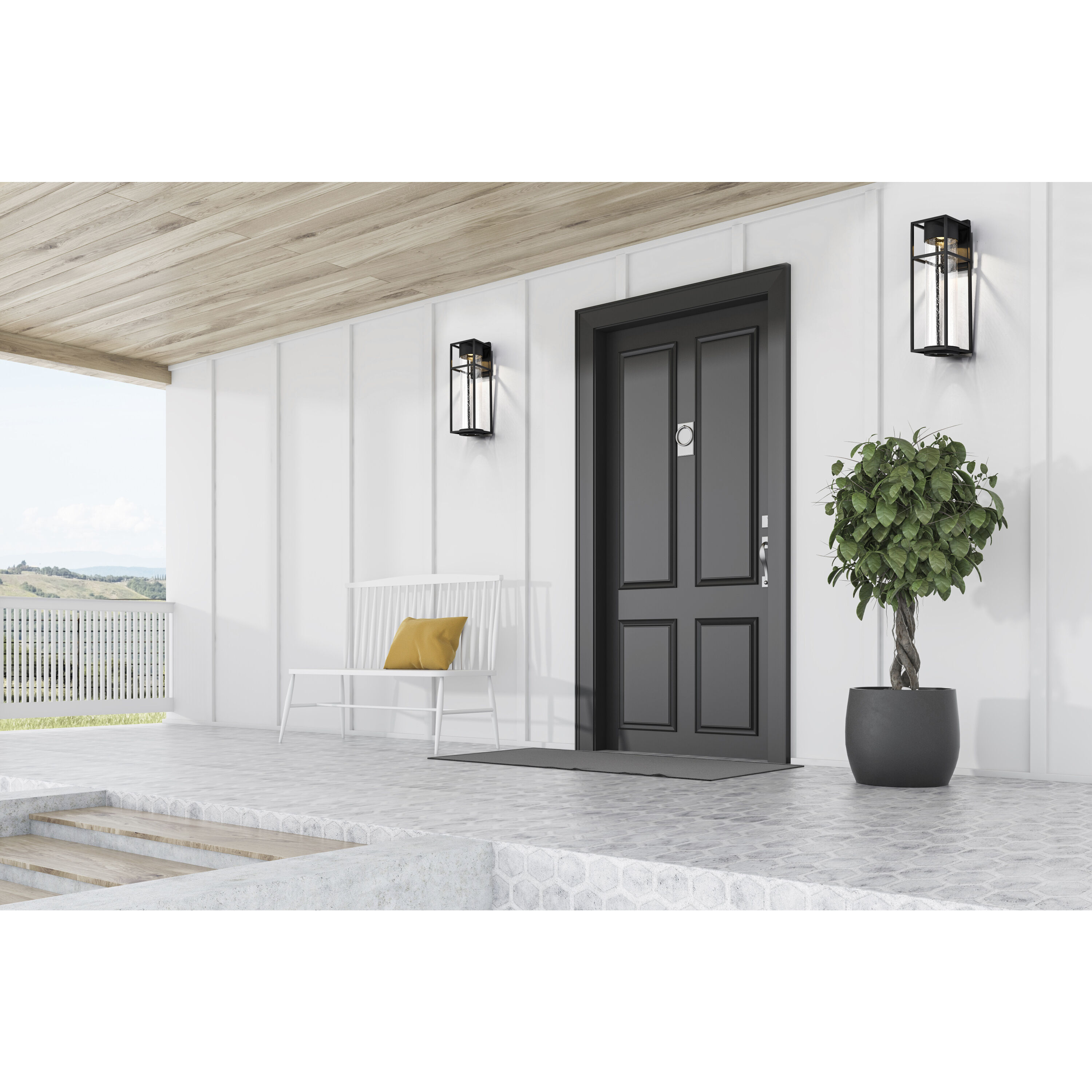 Ledges LED 23 inch Matte Black Outdoor Wall Sconce