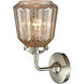 Nouveau Chatham LED 6 inch Brushed Satin Nickel Sconce Wall Light in Mercury Glass, Nouveau