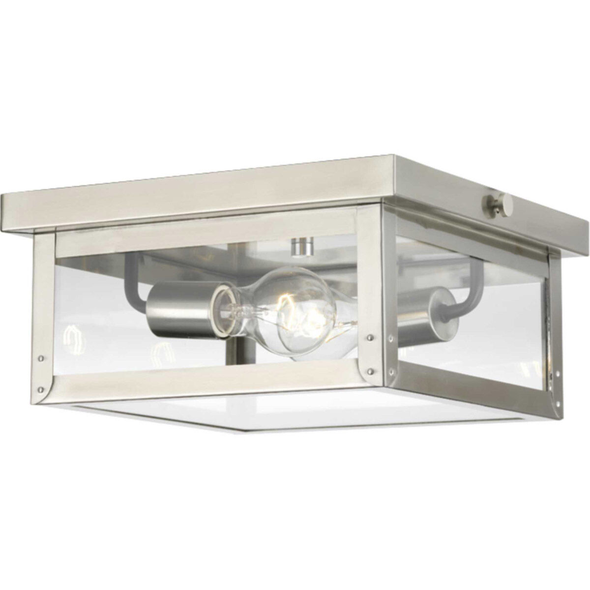 Union Square 2 Light 12 inch Stainless Steel Outdoor Flush Mount, Design Series