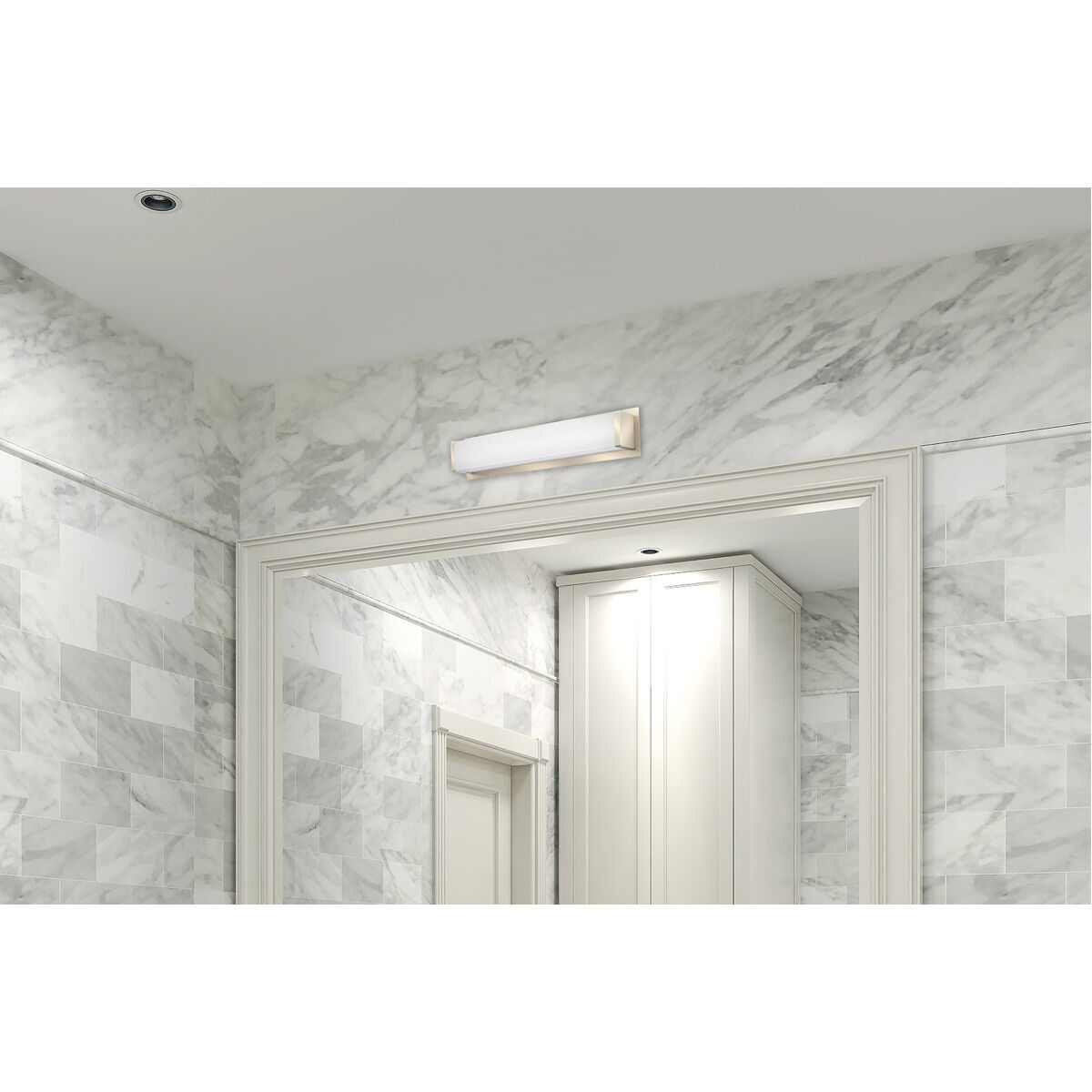 FMVTSL Square LED 23 inch Brushed Nickel Vanity Light Wall Light