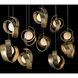 Riza 10 Light 12.2 inch Modern Brass Pendant Ceiling Light