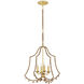 Nimes 4 Light 22.25 inch Contemporary Gold Leaf Chandelier Ceiling Light, Suzanne Duin Collection
