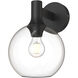 Alora Mood Castilla 1 Light 7.88 inch Matte Black Bath Vanity Light Wall Light in Clear