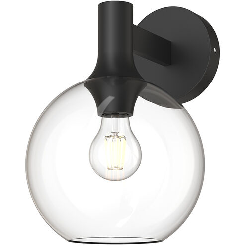 Alora Mood Castilla 1 Light 7.88 inch Matte Black Bath Vanity Light Wall Light in Clear