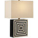 Taurus 21.25 inch 150 watt Black and Natural with Antique Brass Table Lamp Portable Light