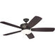 Crescent 56 inch Olde Bronze with Gold Highlights with Walnut Blades Ceiling Fan