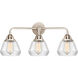 Nouveau 2 Fulton 3 Light 25 inch Polished Nickel Bath Vanity Light Wall Light in Clear Glass