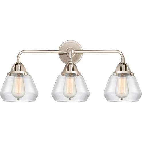 Nouveau 2 Fulton 3 Light 25 inch Polished Nickel Bath Vanity Light Wall Light in Clear Glass