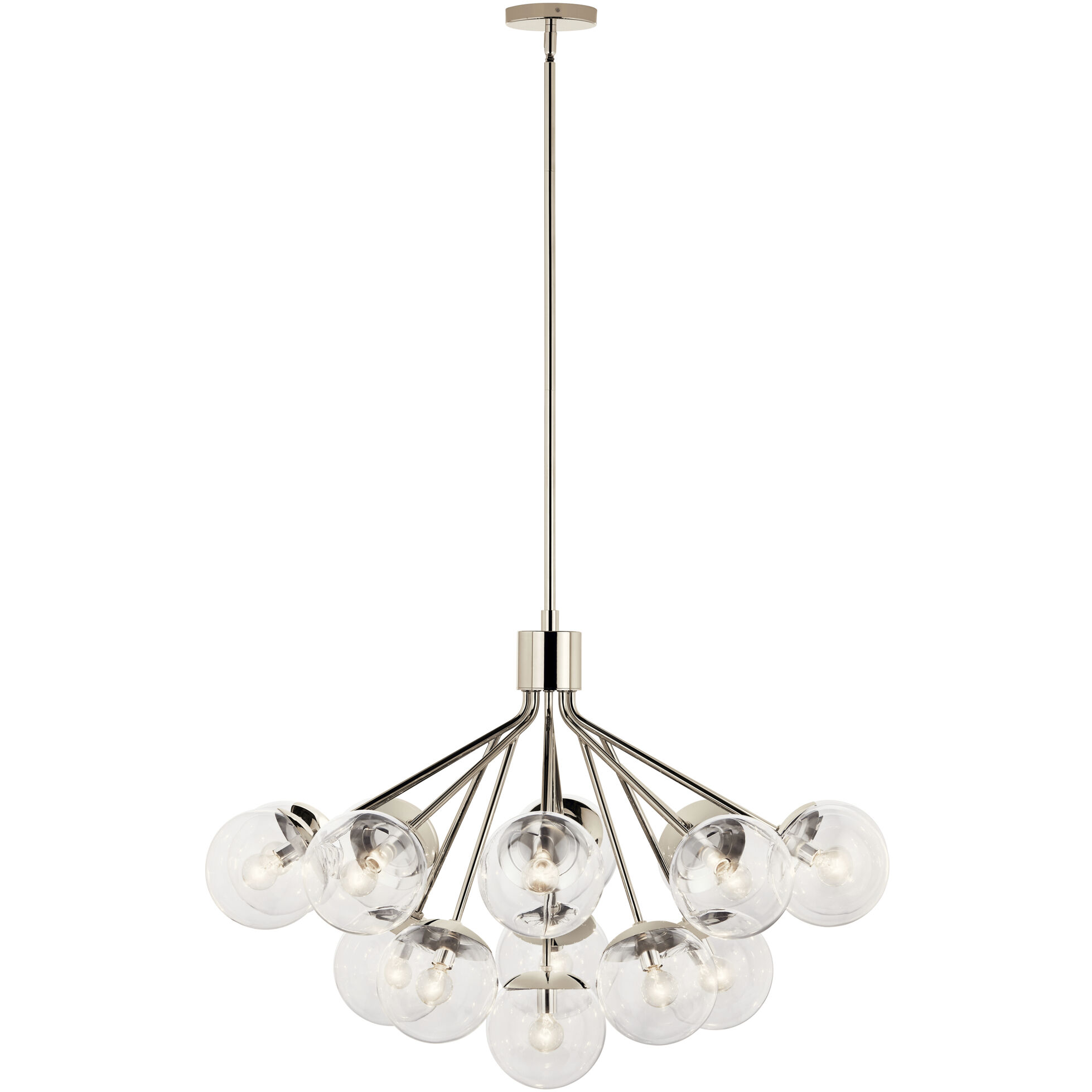 Silvarious 16 Light Polished Nickel Chandelier/Semi Flush Ceiling Light