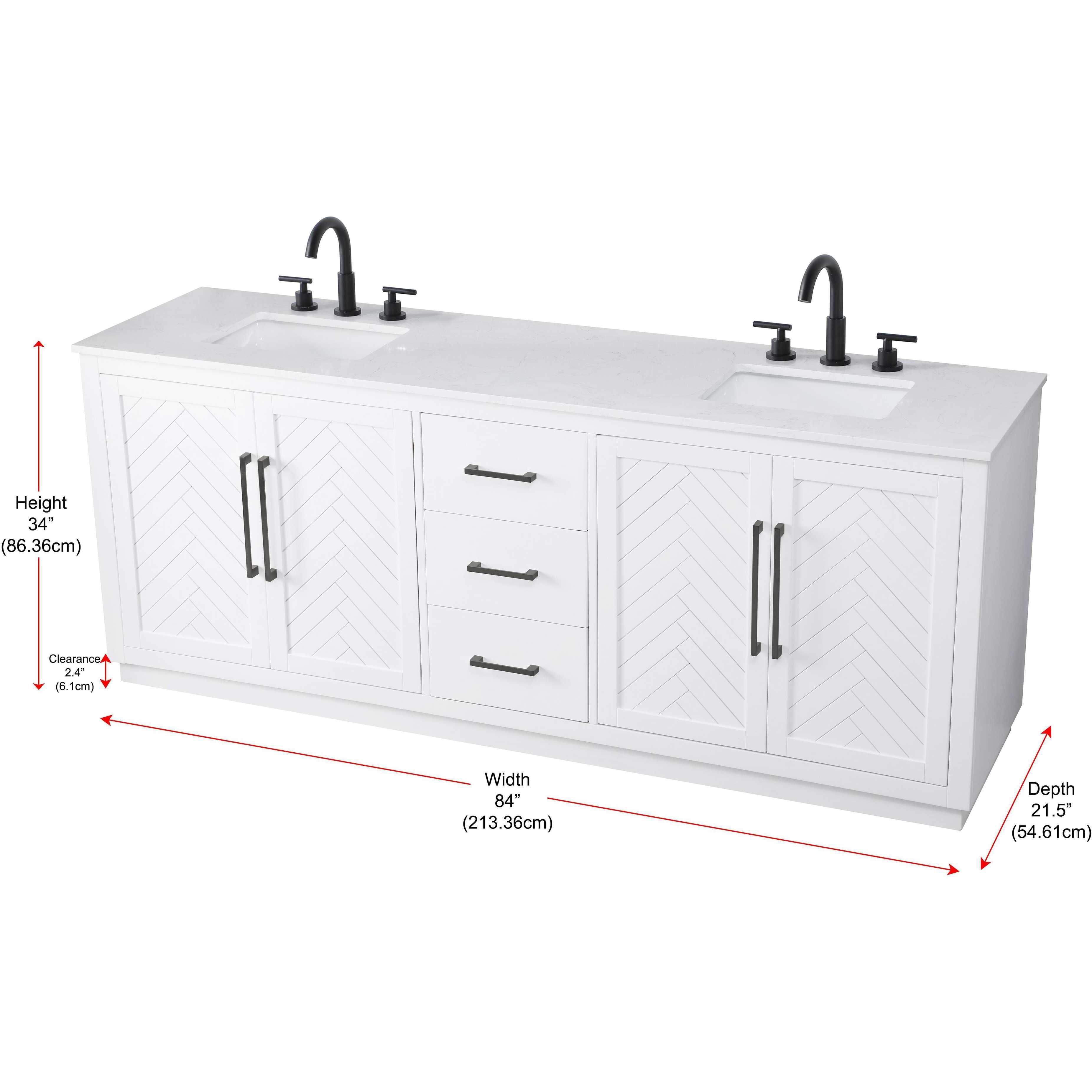 Chase 84 X 34 inch White Bathroom Vanity Cabinet