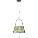 Alora Mood Scout 2 Light 13.25 inch Matte Black and Green Linen Pendant Ceiling Light